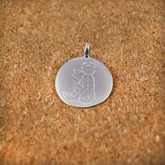 Medalla de cuna Angelito con osito 21mm