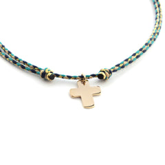 LASEA - Gold customizable cross necklace 17x14mm