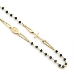 PEACE - Miraculous Virgin Gold Rosary Necklace