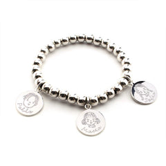 PAULA - customizable bracelet with 15mm silver medals