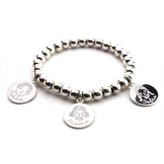 PAULA - customizable bracelet with 15mm silver medals