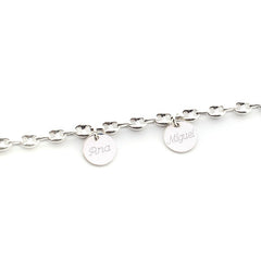 LISA - customizable rope bracelet with 15mm silver medals