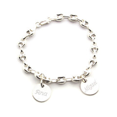 LISA - pulsera calabrotes personalizable medallas plata 15mm