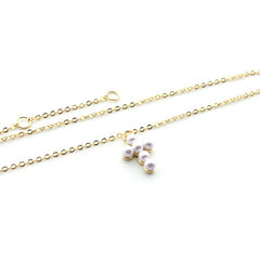 CROSS PEARLS - Gold chain necklace