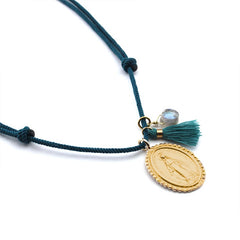 VIRGEN MILAGROSA TRIS DOR - collar medalla dorada 21mm