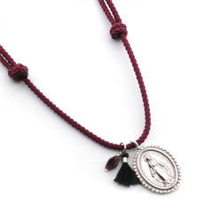 MIRACULOUS VIRGIN TRIS - silver medal necklace 18X22mm