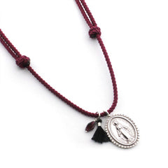 MIRACULOUS VIRGIN TRIS - silver medal necklace 18X22mm