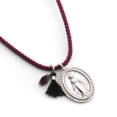 MIRACULOUS VIRGIN TRIS - silver medal necklace 18X22mm