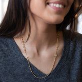 DEVOTE DOR - Collar rosario dorado Virgen Milagrosa