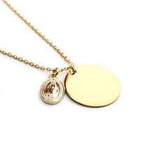 Collar MILAGROSA dorada con medalla personalizable