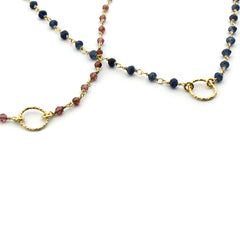 Collar piedras naturales con aro de plata bañada en oro