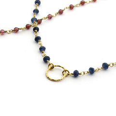 Collar piedras naturales con aro de plata bañada en oro