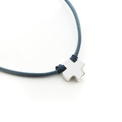 ROMA - collar personalizable cruz plata 15mm