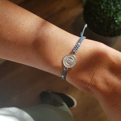 VIRGEN DE GUADALUPE TRIS - pulsera medalla plata 13mm