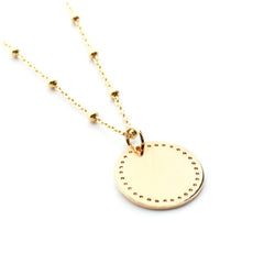 MÍA - collar personalizable medalla dorada 15mm