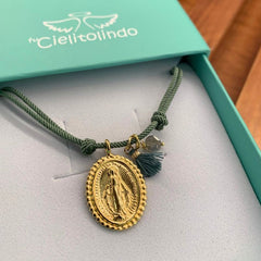 VIRGEN MILAGROSA TRIS DOR - collar medalla dorada 21mm