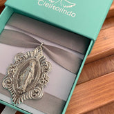 Virgen Milagrosa - medallón de plata 40x56mm para el RAMO DE NOVIA