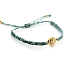 CARMELO scapular - 10mm gold medal bracelet with macramé