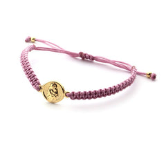 CARMELO scapular - 10mm gold medal bracelet with macramé