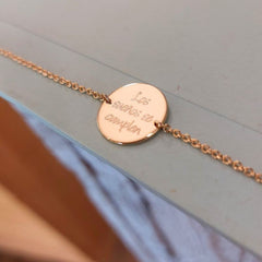 AZU DOR - pulsera personalizable medalla dorada 15mm