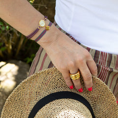 💦PLA DOR - 10mm gold customizable cross bracelet 