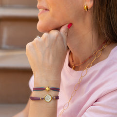 💦PLA DOR - 10mm gold customizable cross bracelet 