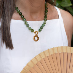ZOE DOR MINI - collar piedras mini acero dorado