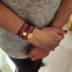 VIRGEN MILAGROSA DOR - pulsera calabrote medalla dorada 20mm