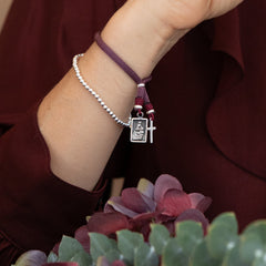 Escapulario SALVE -pulsera medalla plata 9x14mm col elástico