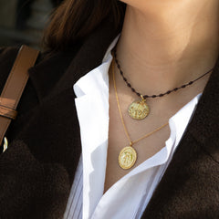 VIRGEN MILAGROSA BISEL DOR - collar cadena dorada 18x22mm