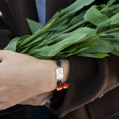 DETENTE - pulsera personalizable plata cordón