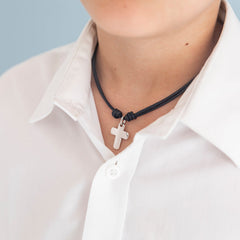 SOCO - collar personalizable cruz plata 17x20mm