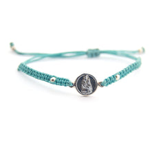CARMELO scapular - 10mm silver medal bracelet with macramé