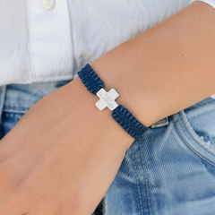 NICO - customizable silver cross bracelet 15mm