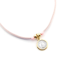 VIRGEN DE GUADALUPE RIBETE DORADO - Collar medalla 15mm