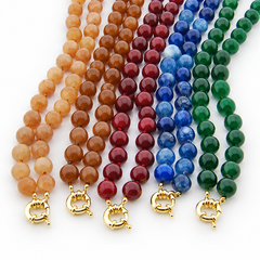 ZOE DOR MINI - collar piedras mini acero dorado