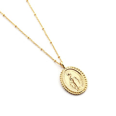 VIRGIN MIRACULOUS GOLDEN BISEL - gold chain necklace 18x22mm