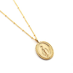 VIRGIN MIRACULOUS GOLDEN BISEL - gold chain necklace 18x22mm