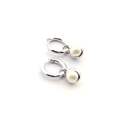 MÍA - pendientes plata aro con perla 15mm