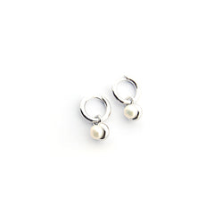 MÍA - pendientes plata aro con perla 15mm