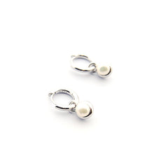 MÍA - pendientes plata aro con perla 15mm