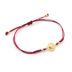 Virgen Medjugorje - pulsera medalla dorada 10mm