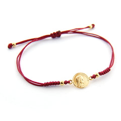 Virgen Medjugorje - pulsera medalla dorada 10mm