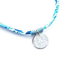 VIRGEN DEL ROSARIO - collar medalla plata o dorada 16mm