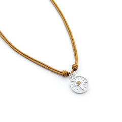 GRANO DE MOSTAZA - collar plata 12mm con hilo