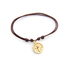 GRANO DE MOSTAZA DOR - pulsera dorada 12mm con hilo