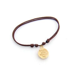 GRANO DE MOSTAZA DOR - pulsera dorada 12mm con hilo