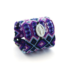 MILAGROSA TEJIDA -  pulsera medalla plata 14x22mm