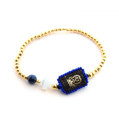 ESCAPULARIO TELA Y CRUZ- pulsera dorada