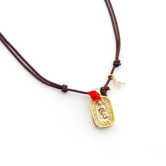 VIRGEN GUADALUPE DOR - collar medalla dorada 11x16mm